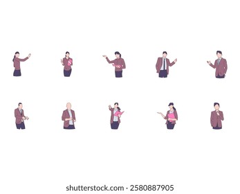 Teacher Vector Illustration Element Set