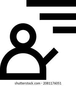 Lehrer, Vektorgrafik einzeln auf transparentem Hintergrund. Strich-Vektorsymbole für Konzept- oder Web-Grafiken.