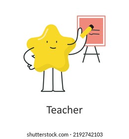 Teacher vector illustration isolated on white background. Flat Illustration style design.
