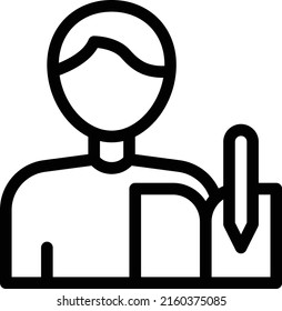 Lehrer-Vektorgrafik auf transparentem Hintergrund. Hochwertige Symbole. Dünne Vektorsymbole für Konzept und Grafikdesign.