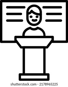 Teacher Vector Line Icon Design