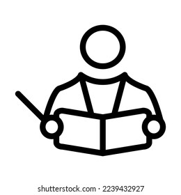 Teacher Vector Line Icon Design