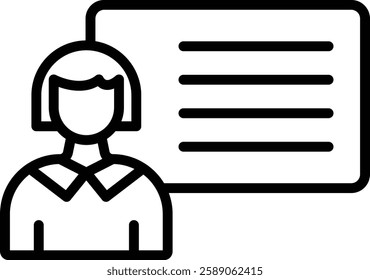 Teacher Vector Line Icon Design