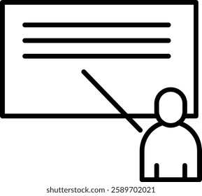 Teacher Vector Line Icon Design