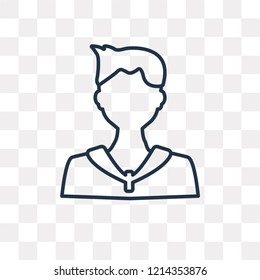 Teacher vector outline icon isolated on transparent background, high quality linear Teacher transparency concept can be used web and mobile