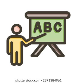 Teacher Vector Thick Line Filled Colors Icon For Personal And Commercial Use.
