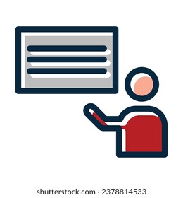 Teacher Vector Thick Line Filled Dark Colors For Personal And Commercial Use.
