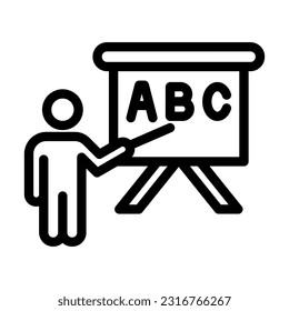 Teacher Vector Thick Line Icon For Personal And Commercial Use.
