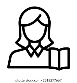 Teacher Vector Thick Line Icon For Personal And Commercial Use.

