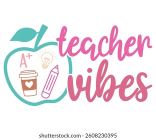 Teacher vibes, Cricut, kind retro, pillow, Coffee Teacher, Life, School, Funny, School Gift, Teach