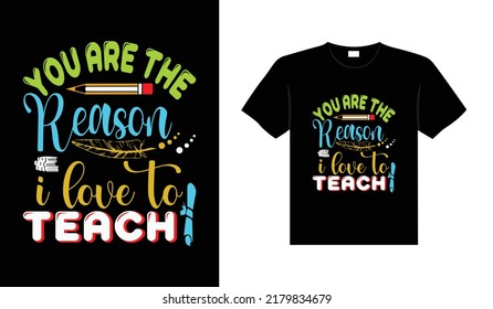 Teacher vintage colorful lettering typography T-shirt design