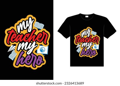 Teacher vintage colorful lettering typography t-shirt design eye caching vector art