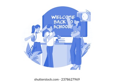 Teacher Welcomes Students Into The Class
