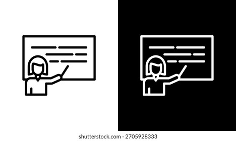 Diseño de conjunto de iconos blancos de profesor