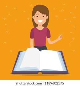 teacher woman with book