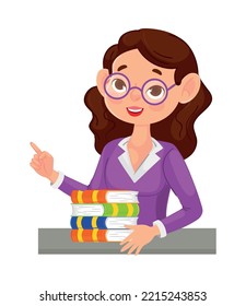 teacher woman with books, image