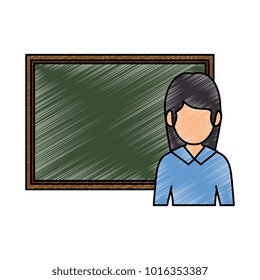 teacher woman with chalkboard avatar