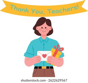 teacher woman Character vector for banner