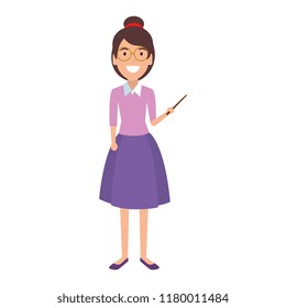 teacher woman with pointer