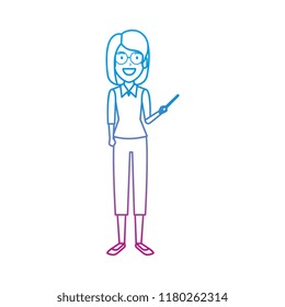 teacher woman with pointer