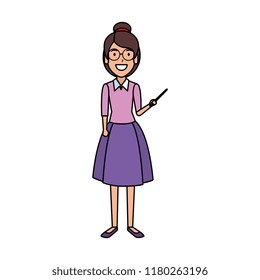 teacher woman with pointer