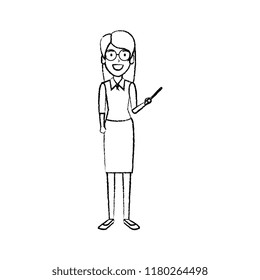 teacher woman with pointer