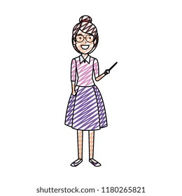 teacher woman with pointer