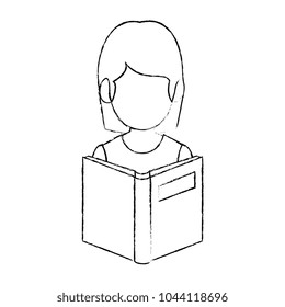 teacher woman with textbook avatar