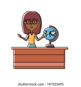 teacher woman  vector illustration