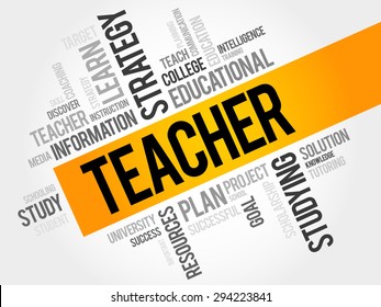 TEACHER word cloud, education concept