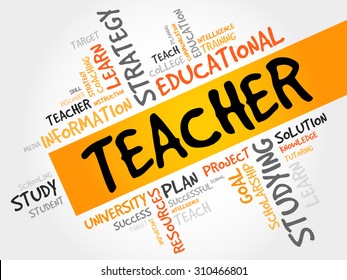 Teacher Word Cloud Education Concept Stock Vector (Royalty Free ...