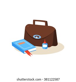 Teacher Workplace. Education Flat Design Vector Illustration