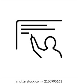 Teacher writing icon vector graphic illustration