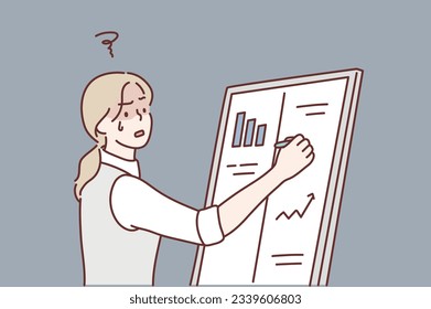 teacher writing on blackboard in classroom. Hand drawn style vector design illustrations.