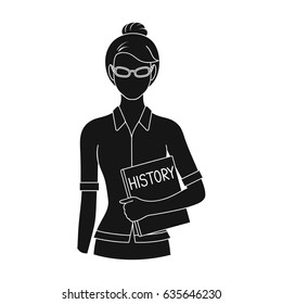 Teacher.Professions single icon in black style vector symbol stock illustration web.
