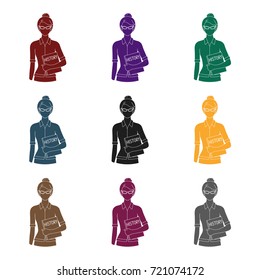 Teacher.Professions single icon in black style vector symbol stock illustration web.
