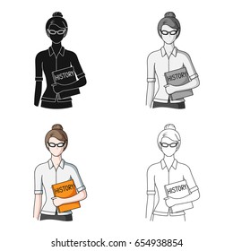 Teacher.Professions single icon in cartoon style vector symbol stock illustration web.