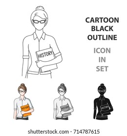 Teacher.Professions single icon in cartoon style vector symbol stock illustration web.