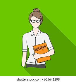 Teacher.Professions single icon in flat style vector symbol stock illustration web.