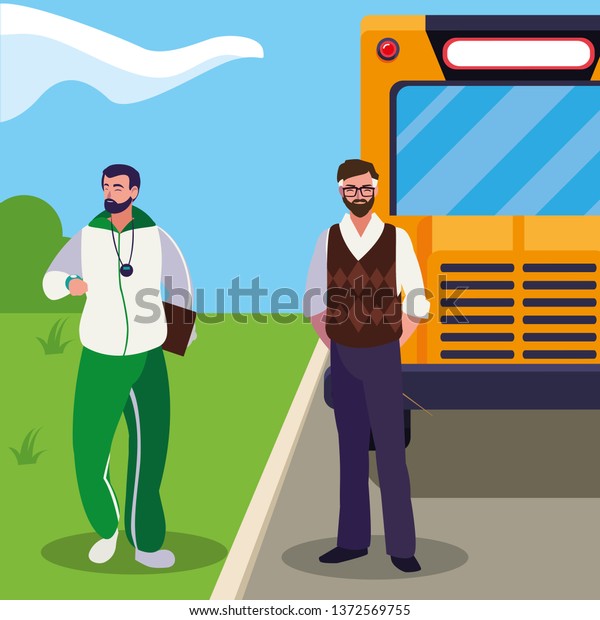 teachers classic and\
sports in stop bus
