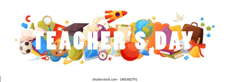 Teachers Day Background Cartoon Template Your Stock Vector (Royalty Free)  1481682791 | Shutterstock