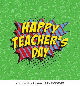 Teachers Day Banner Design Layout Retro Stock Vector (Royalty Free ...