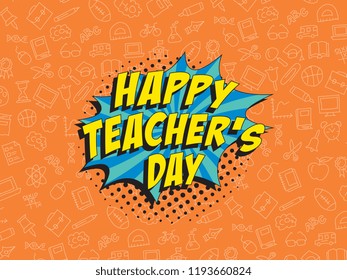 Teachers Day Banner Design Layout Retro Stock Vector (Royalty Free ...