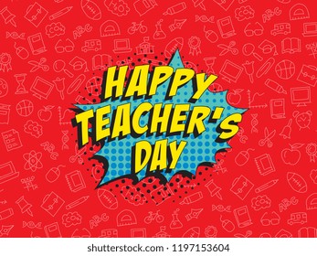 Teachers Day Banner Design Layout Retro Stock Vector (Royalty Free ...