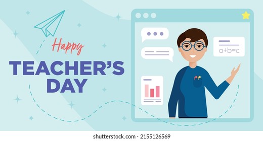 Teacher's Day Banner. Vector illustration