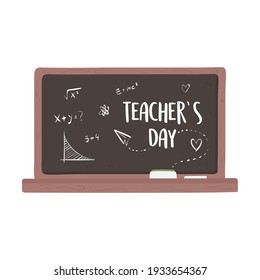 teachers day blackboard lettering isolated