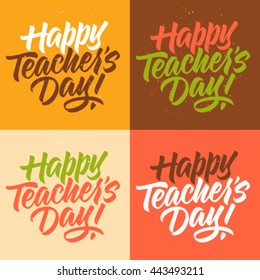 teacher's day calligraphy, handwritten text, set of cards