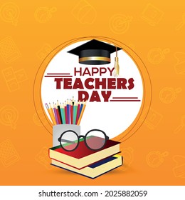 Teacher's day celebration card and background