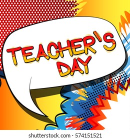 Teacher's day - Comic book style text.