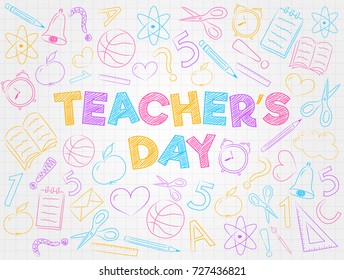 Teacher's Day - concept of banner. Vector.